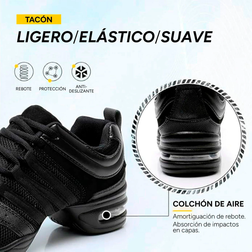 Home zapatilla tecnica de baile negro c/camara de aire